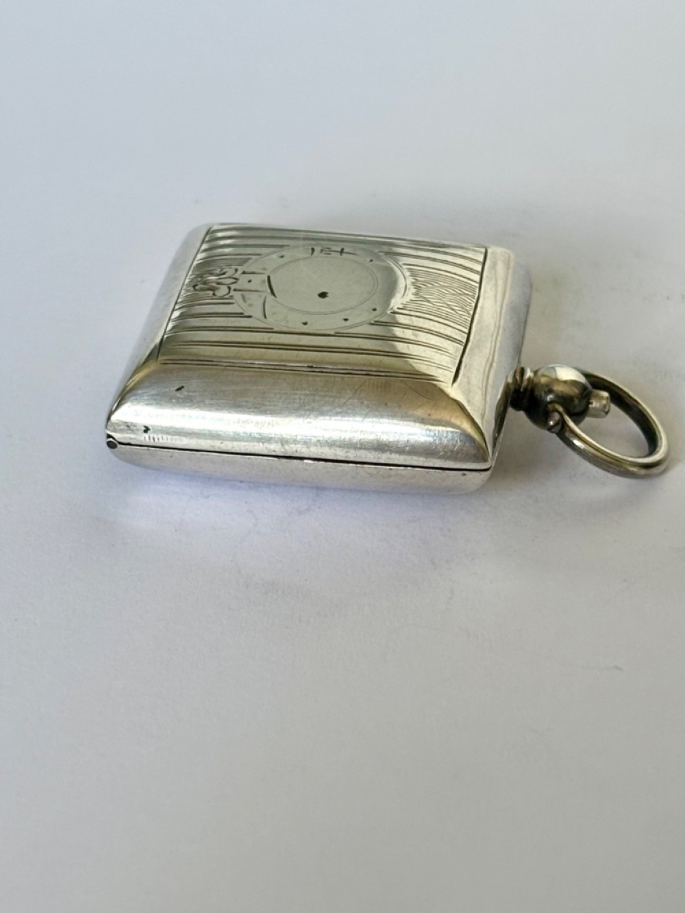 George V SILVER Square Sovereign Case BIRMINGHAM 1910 EJ HOULSTON View X