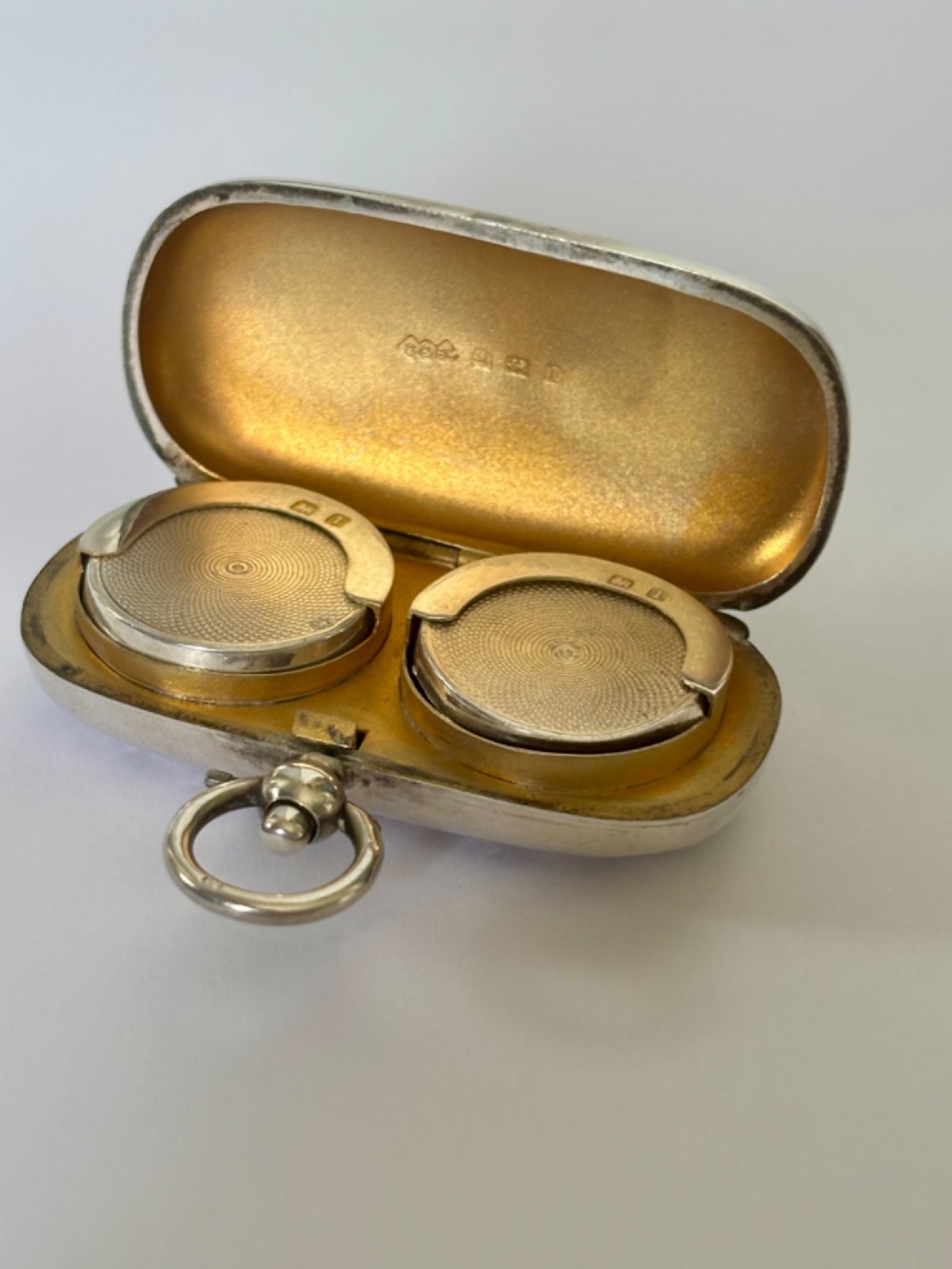 SILVER Double Sovereign Case BIRMINGHAM 1910 SMITH & BARTLAM View VII