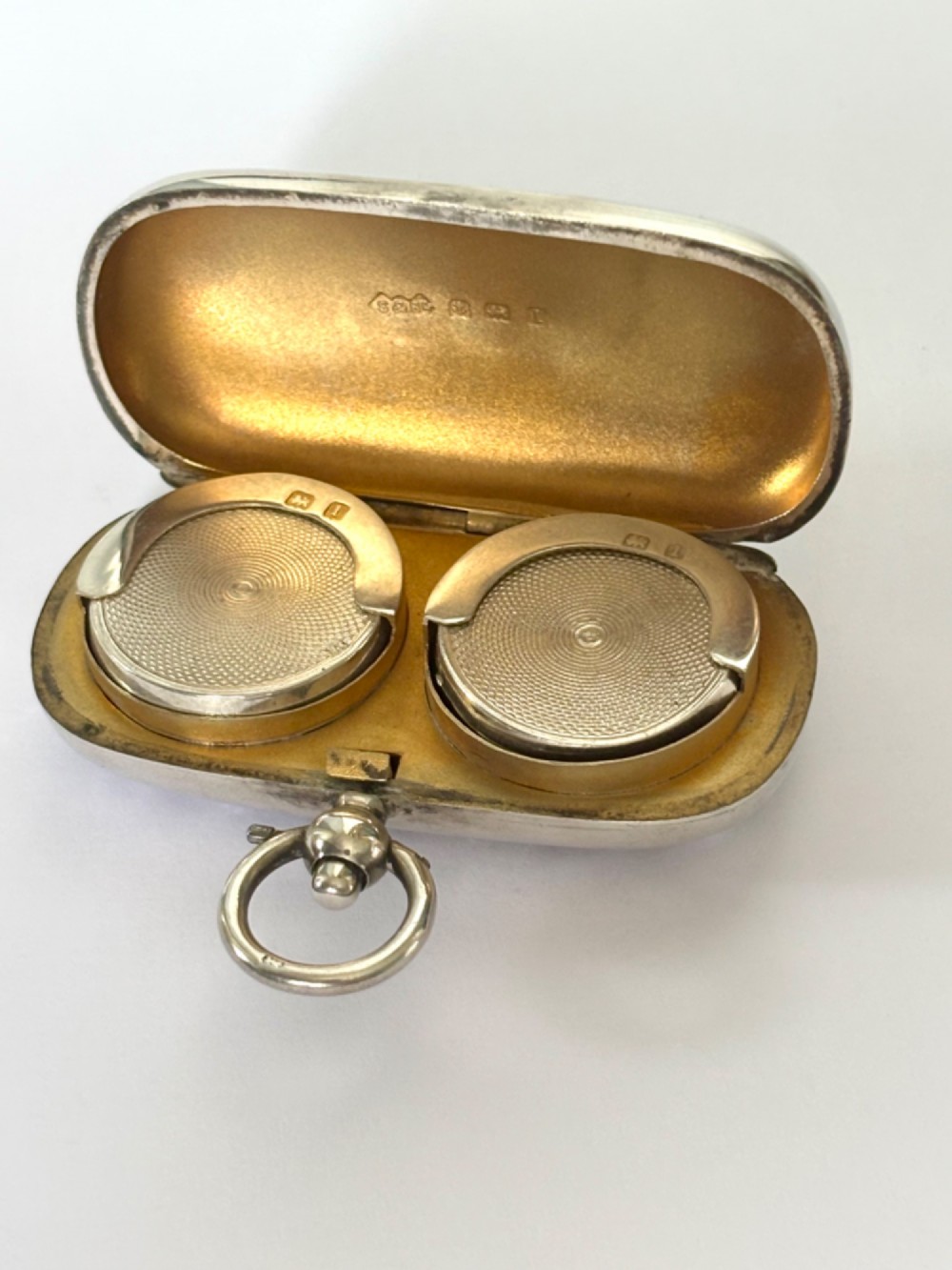 SILVER Double Sovereign Case BIRMINGHAM 1910 SMITH & BARTLAM View IX