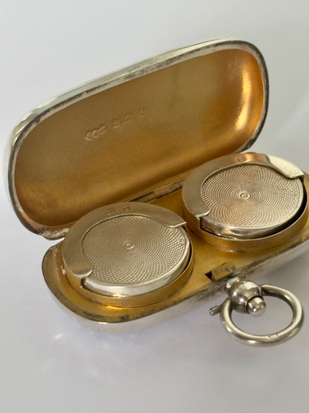 SILVER Double Sovereign Case BIRMINGHAM 1910 SMITH & BARTLAM View XII