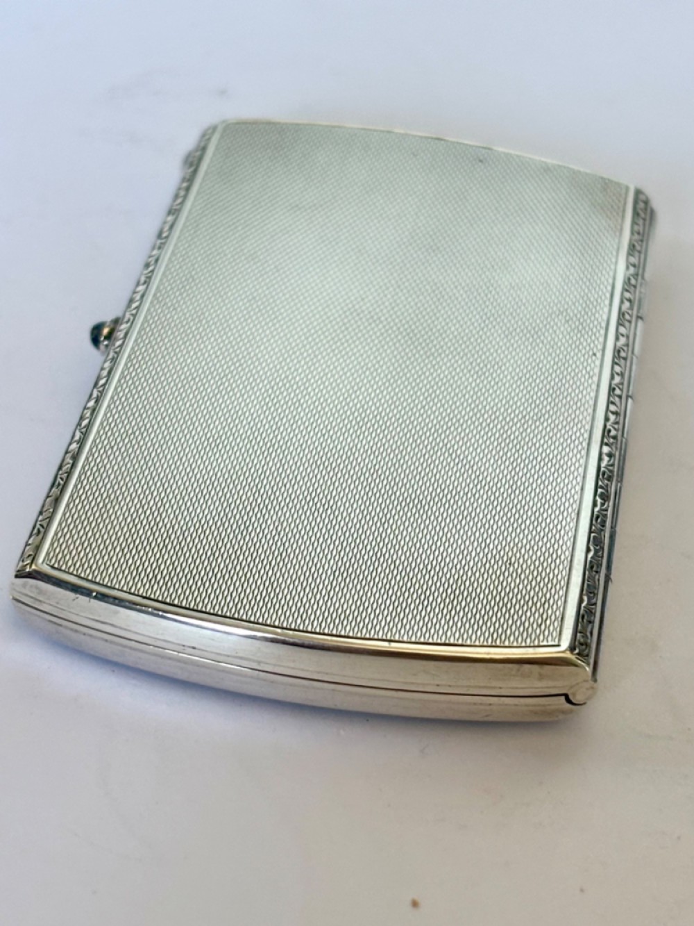 Antique Silver Gilt Guilloche Enamel Cigarette Cheroot Case CORN FLOWERS 1905 View VI