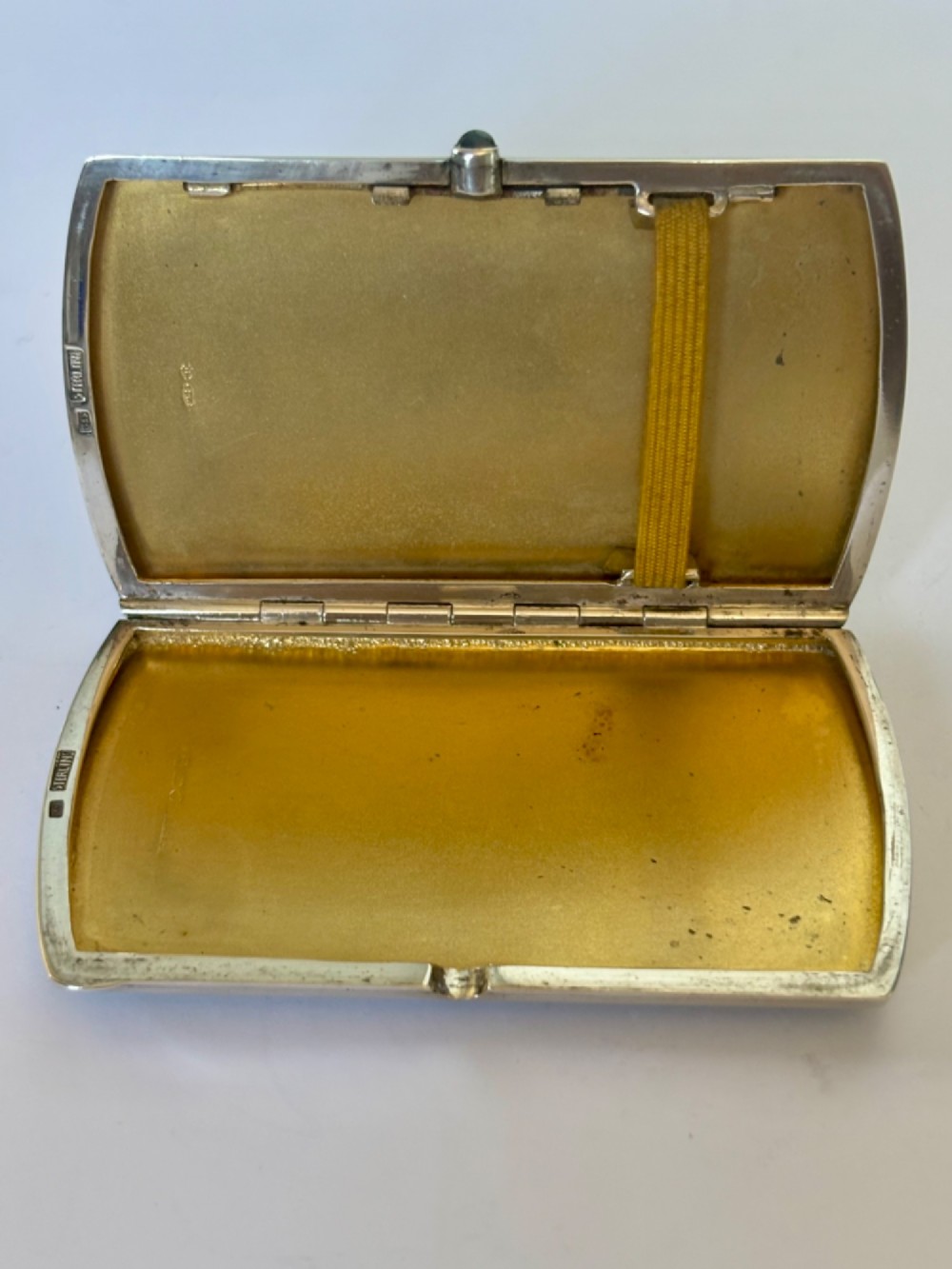 Antique Silver Gilt Guilloche Enamel Cigarette Cheroot Case CORN FLOWERS 1905 View VIII