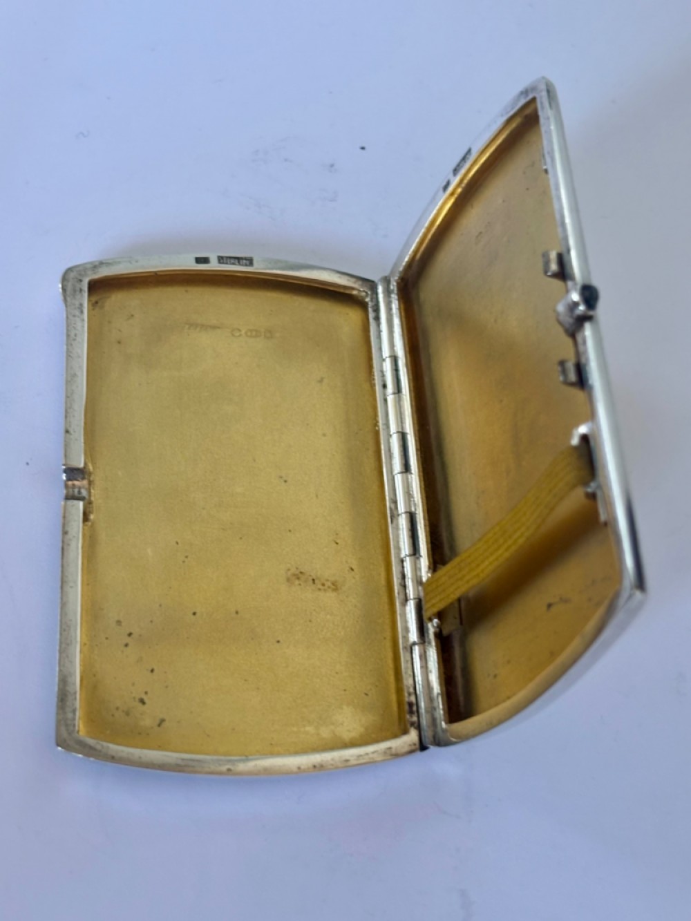Antique Silver Gilt Guilloche Enamel Cigarette Cheroot Case CORN FLOWERS 1905 View IX