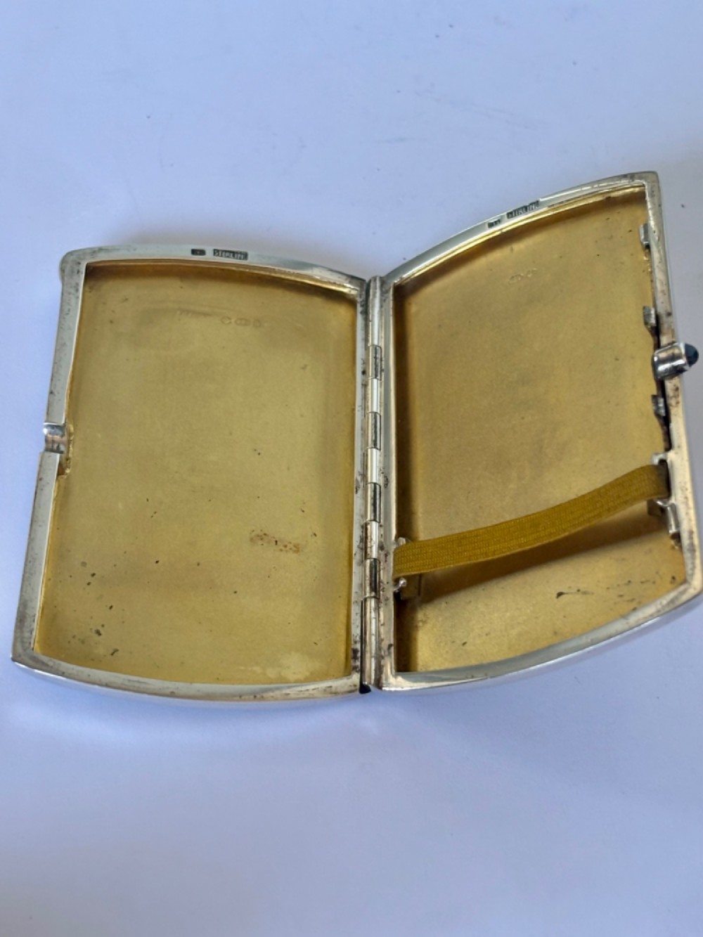 Antique Silver Gilt Guilloche Enamel Cigarette Cheroot Case CORN FLOWERS 1905 View XI