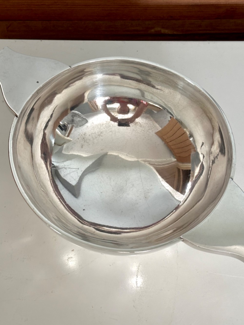 LARGE SCOTTISH SILVER QUAICH HAMILTON & INCHES EDINBURGH 1920 24cm 9.5inch 358g View XI