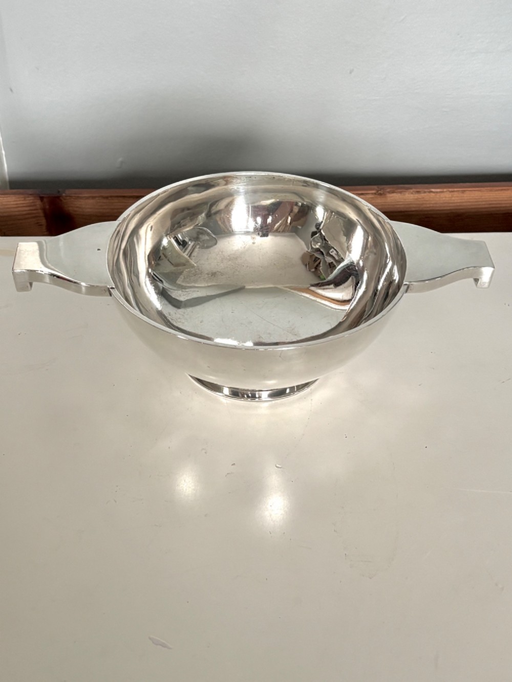 LARGE SCOTTISH SILVER QUAICH HAMILTON & INCHES EDINBURGH 1920 24cm 9.5inch 358g View XIV