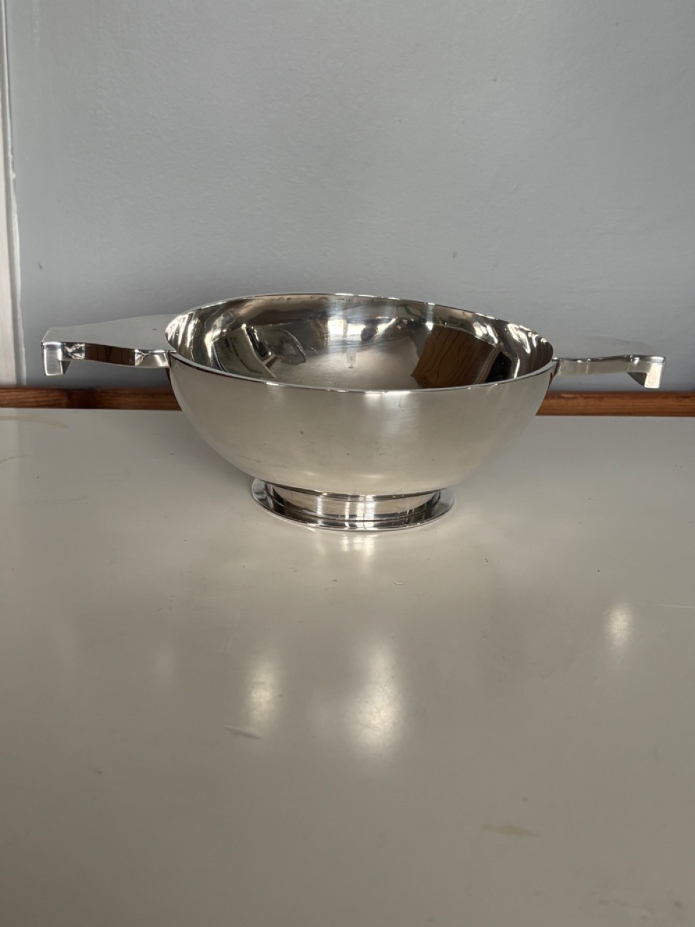 LARGE SCOTTISH SILVER QUAICH HAMILTON & INCHES EDINBURGH 1920 24cm 9.5inch 358g View XV
