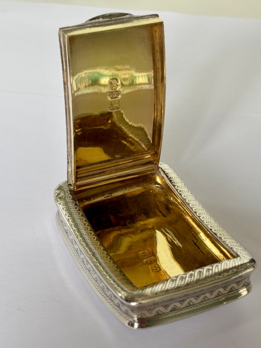 EXQUISITE George III Silver Gilt Snuff Box JOHN THROPP Birmingham 1816 GEORGIAN View IV