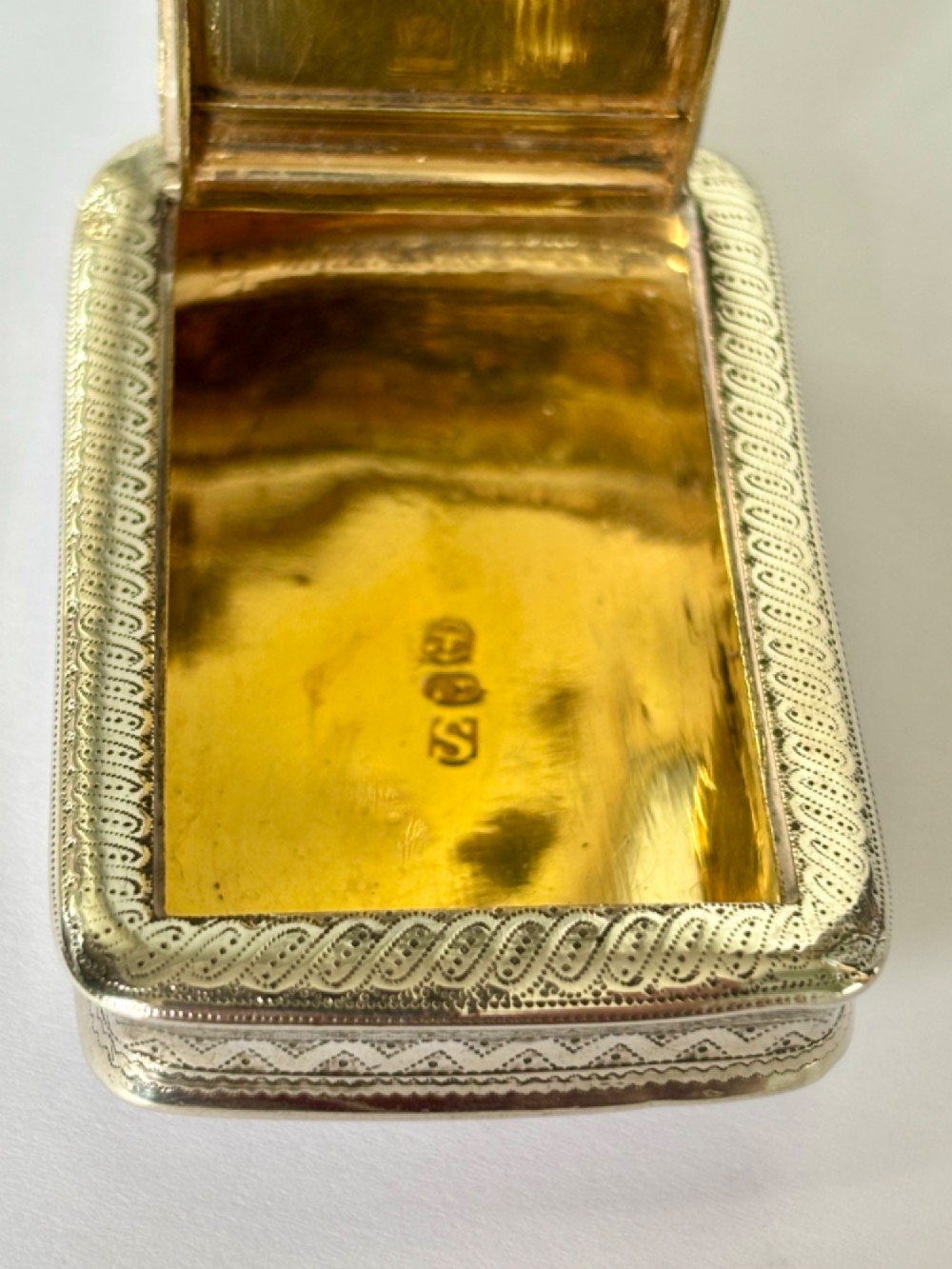 EXQUISITE George III Silver Gilt Snuff Box JOHN THROPP Birmingham 1816 GEORGIAN View VII