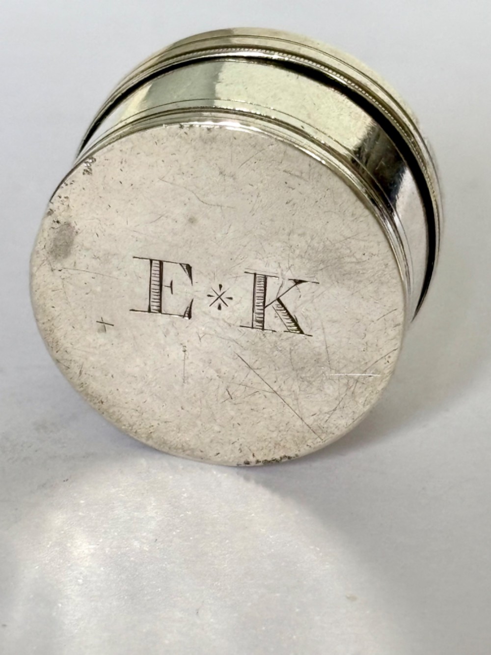 George III Sterling Silver PATCH PILL PYX Box LONDON c1790’s Maker RC View VI