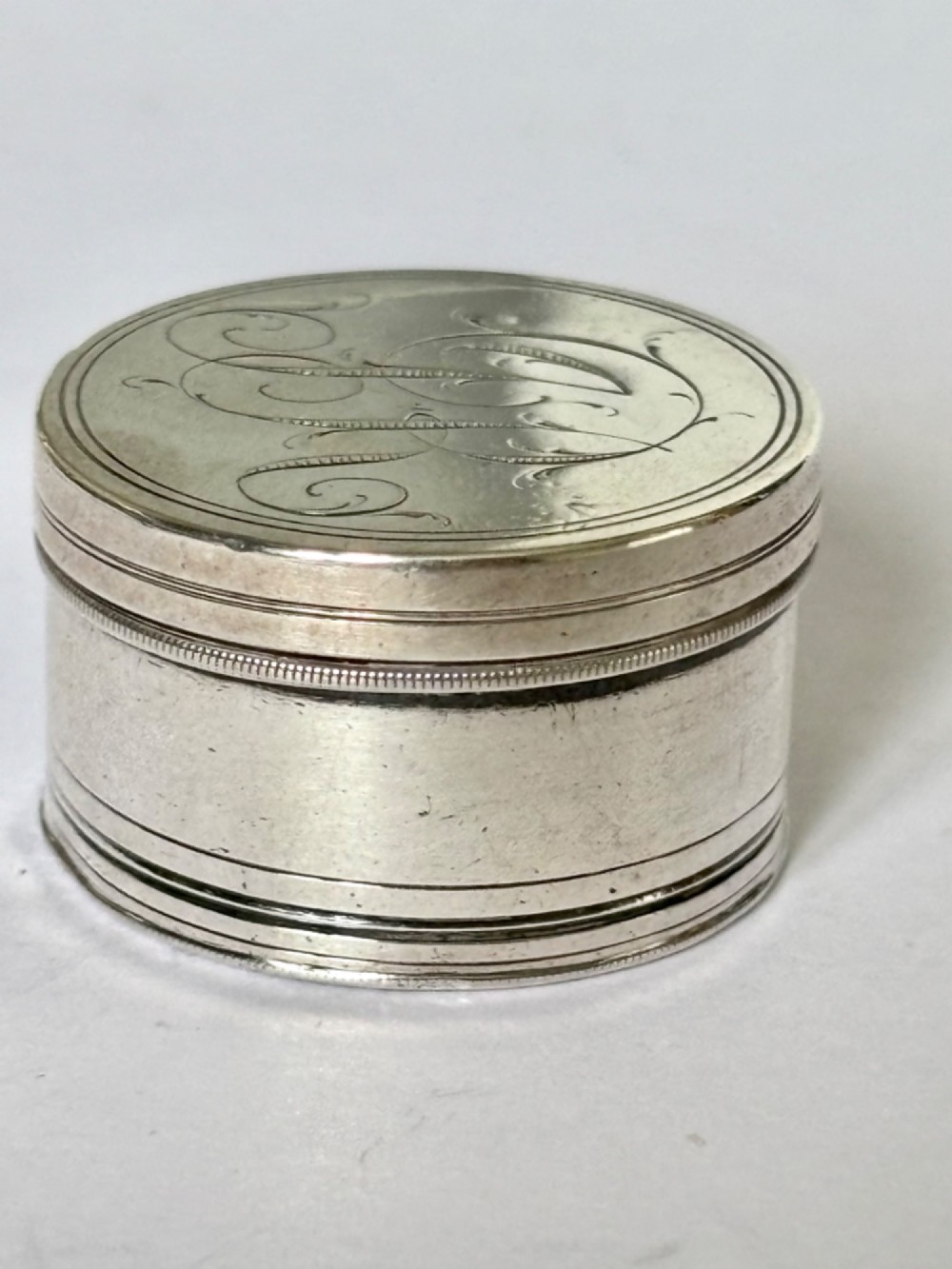 George III Sterling Silver PATCH PILL PYX Box LONDON c1790’s Maker RC View VII