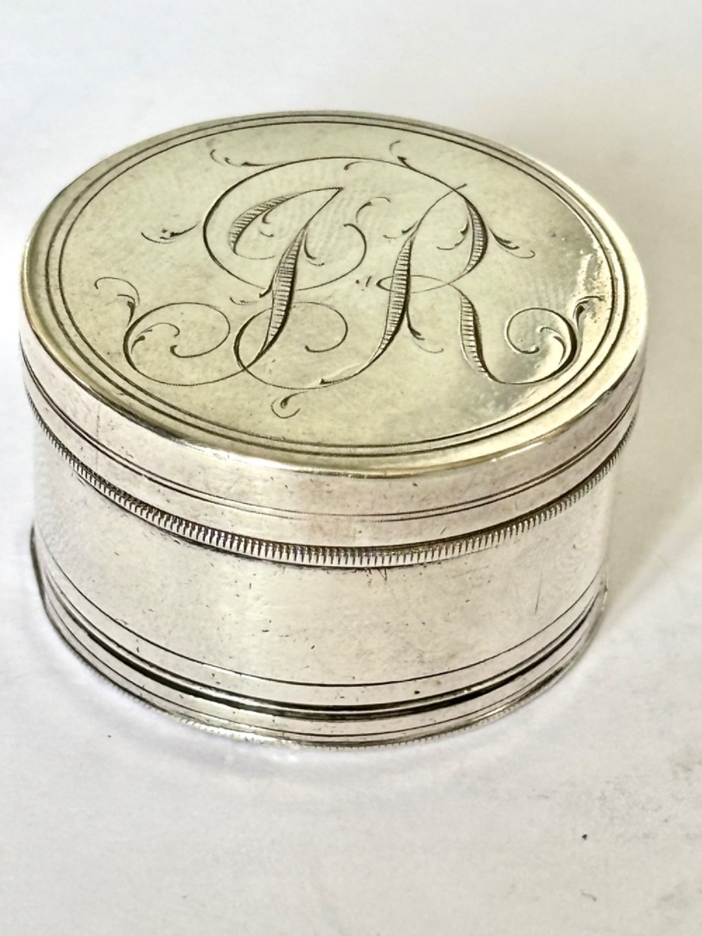 George III Sterling Silver PATCH PILL PYX Box LONDON c1790’s Maker RC View IX