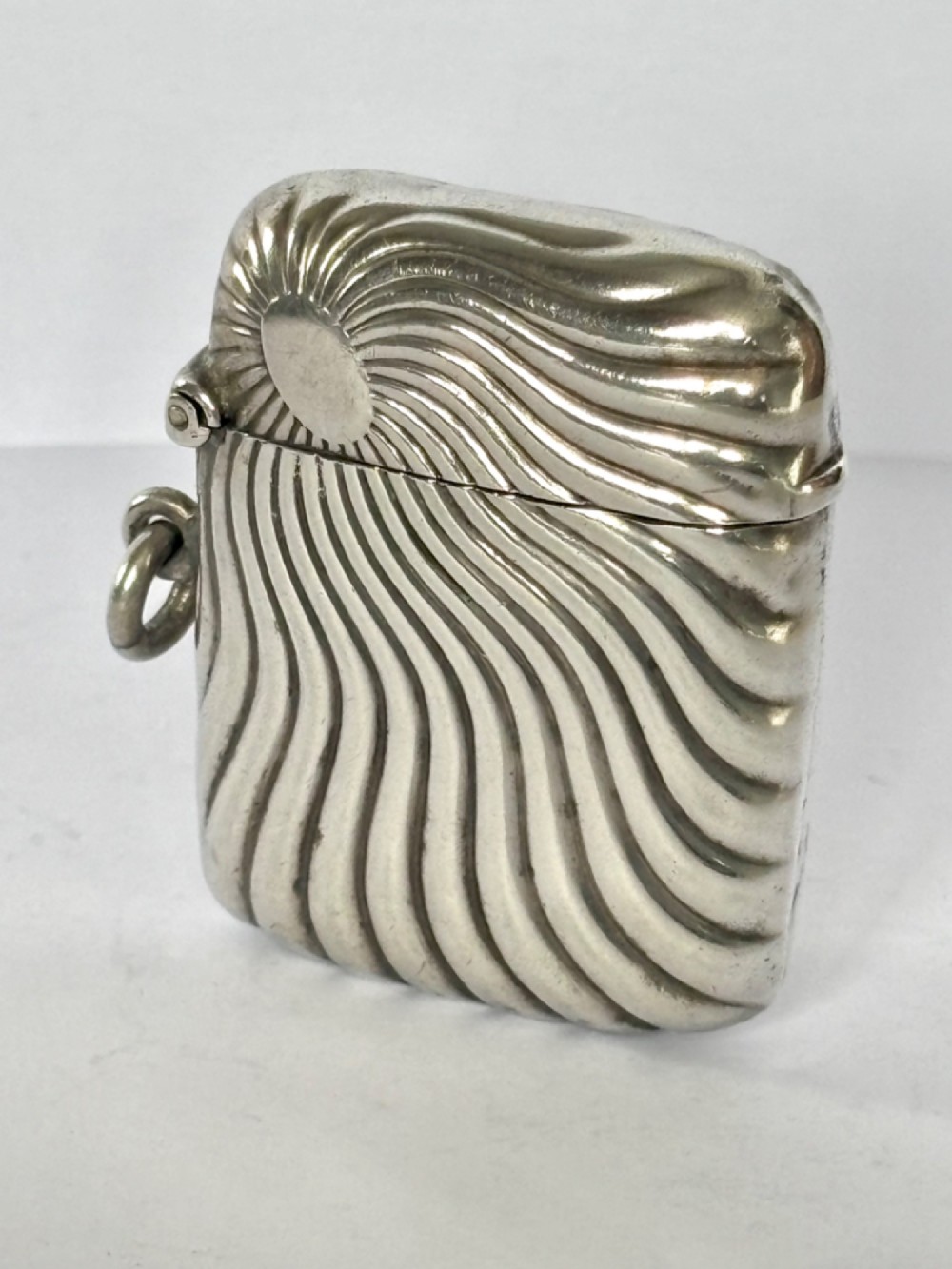 Edwardian Silver SUNBURST Vesta Case ROBERT CHANDLER Birmingham 1903