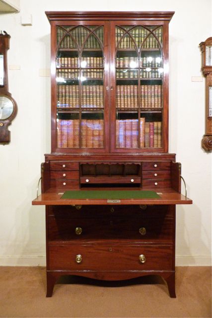 George III Mahogany Secretaire Bookcase
