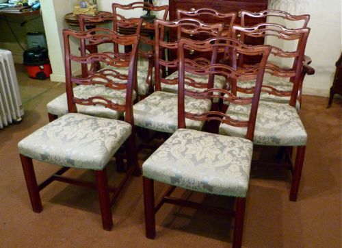 Fine Set of 8 "Ladder-back" Dining Chairs