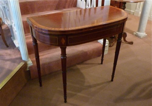 Sheraton Period "D" Shaped Card Table