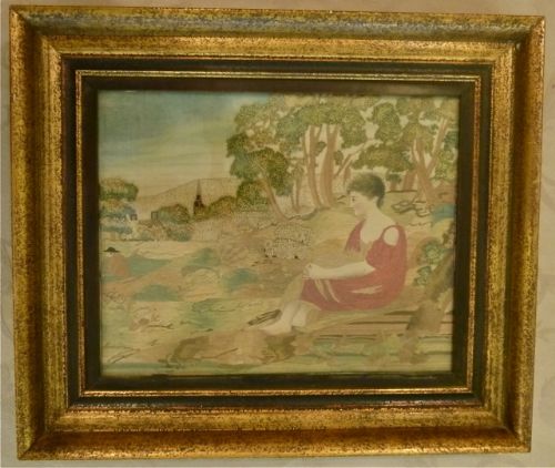 Mid-19th Century Silk Needlework Picture