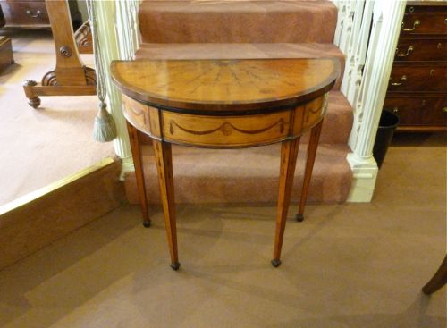A Small George III Marquetry Inlaid Card Table
