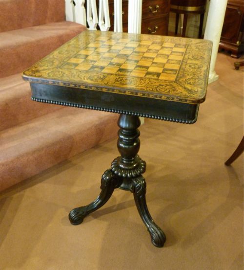 Regency/william IV "Penwork" Games Table