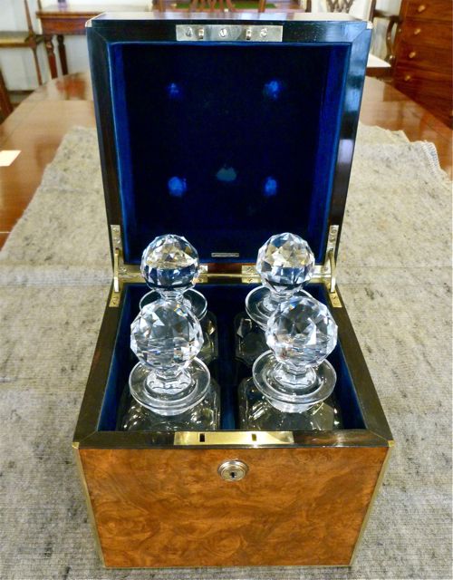 A Good Mid-victorian Burr Walnut Decanter Box