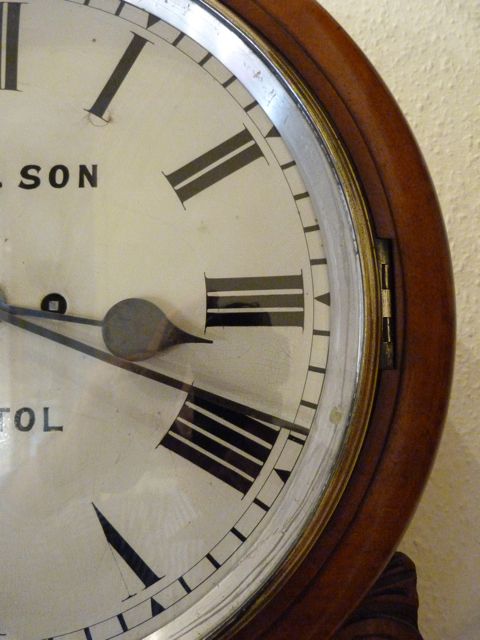 fig 1. GOOD MID-19th CENTURY TWIN FUSEE WALL CLOCK