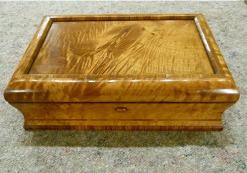 Solid Silver-mounted Satinwood Humidor
