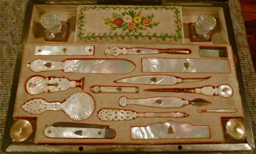 fig 1. SUPERB FRENCH SEWING and WRITING BOX