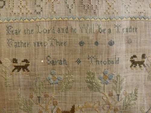 fig 1. A RARE MID-18TH CENTURY SAMPLER