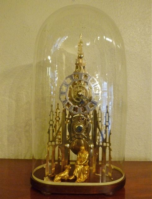 A Good "Scott Memorial" English Skeleton Clock