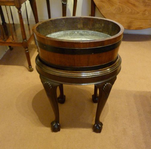 A Coopered Jardiniere on Stand