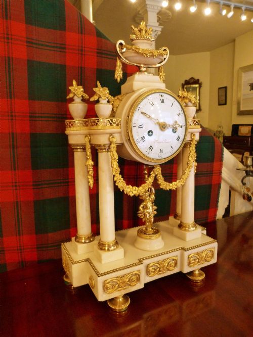fig 1. A MOST IMPRESSIVE FRENCH MARBLE & ORMOLU MANTLE CLOCK