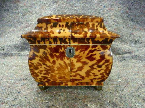 Superb Regency Tortoiseshell Tea Caddy
