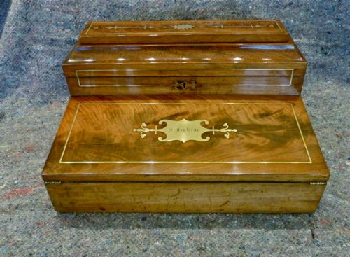 Unusual Regency Brass-inlaid Writing Box