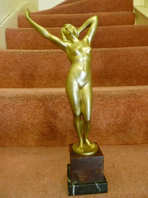 "Awakening": A Gilt Bronze Sculpture by Rudolfi