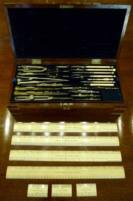 Superb Fitted Box of Drawing Instruments