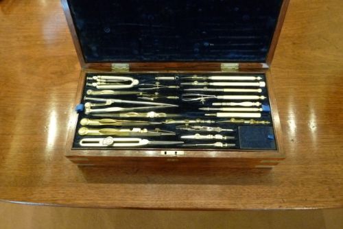 fig 1. SUPERB FITTED BOX OF DRAWING INSTRUMENTS
