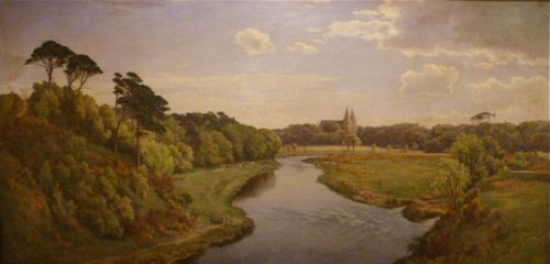 fig 1. CHARMING ENGLISH LANDSCAPE OIL PAINTING