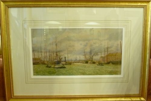 A Watercolour: Poole Harbour Dated 1890