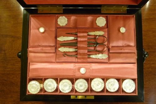 fig 1. A GOOD VICTORIAN FITTED SEWING BOX