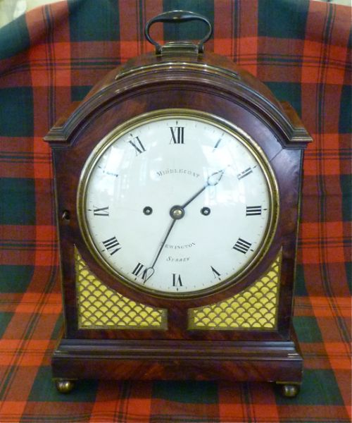 fig 1. A GOOD GEORGE IV MAHOGANY BRACKET CLOCK