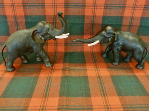 A Charming Pair of Japanese Bronze Elephants