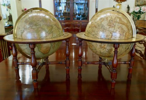 A Impressive Pair of Large Table Globes