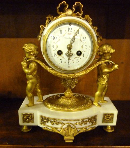 An Attractive Ormolu & Marble French Clock