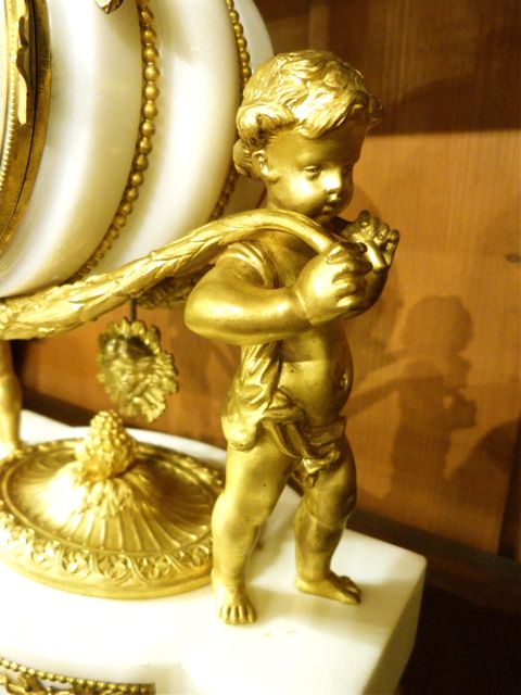 fig 1. AN ATTRACTIVE ORMOLU & MARBLE FRENCH CLOCK