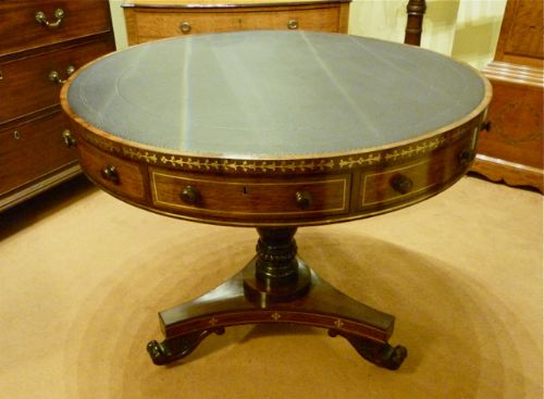 fig 1. A VERY FINE REGENCY BRASS-INLAID DRUM TABLE