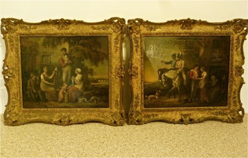 Pair of Oil Paintings "The Soldiers Farewell"