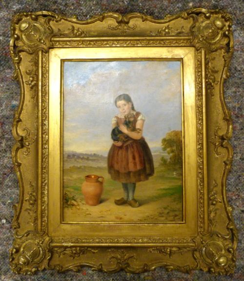 Charming 19th Century Oil on Canvas
