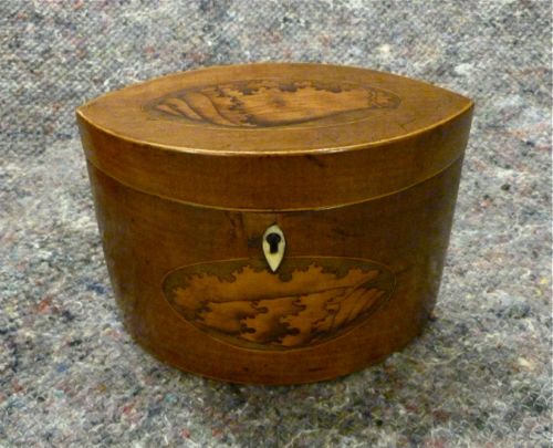 Early 19th Century Navette Shaped Tea Caddy