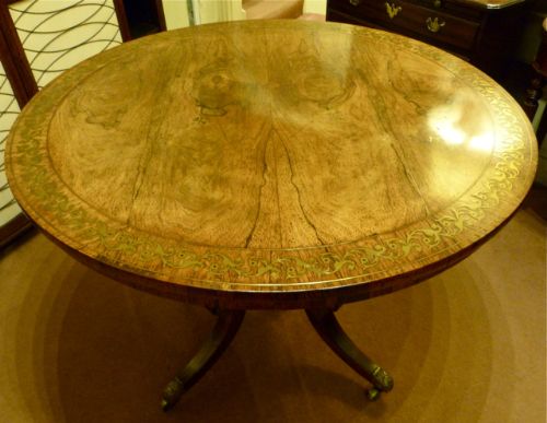 fig 1. SUPERB REGENCY BRASS-INLAID CENTRE TABLE
