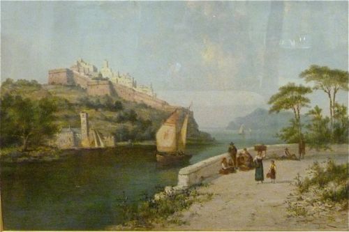 Fine Italianate Oil Landscape by William Dommersen